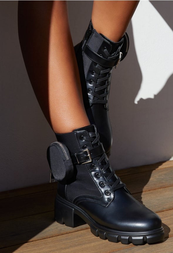 Tanzi Lug Sole Ankle Boot Black