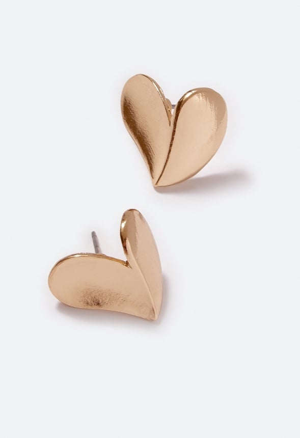 Vida Abstract Heart Stud Gold