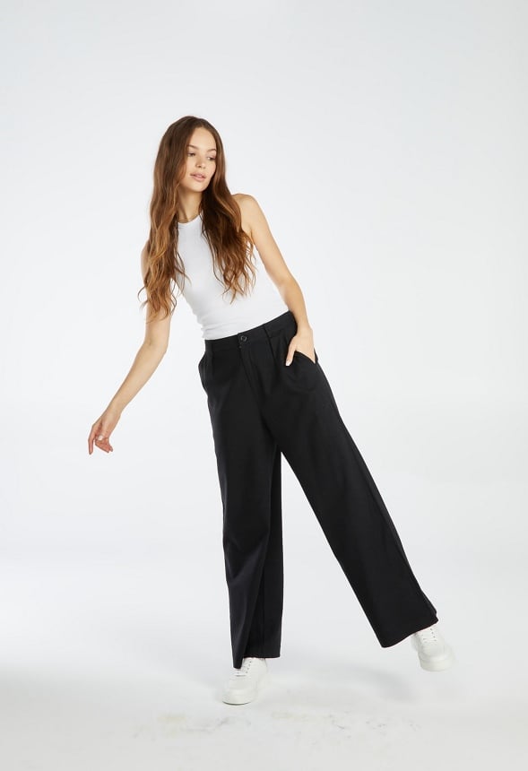 Wide Leg Trousers Black Caviar