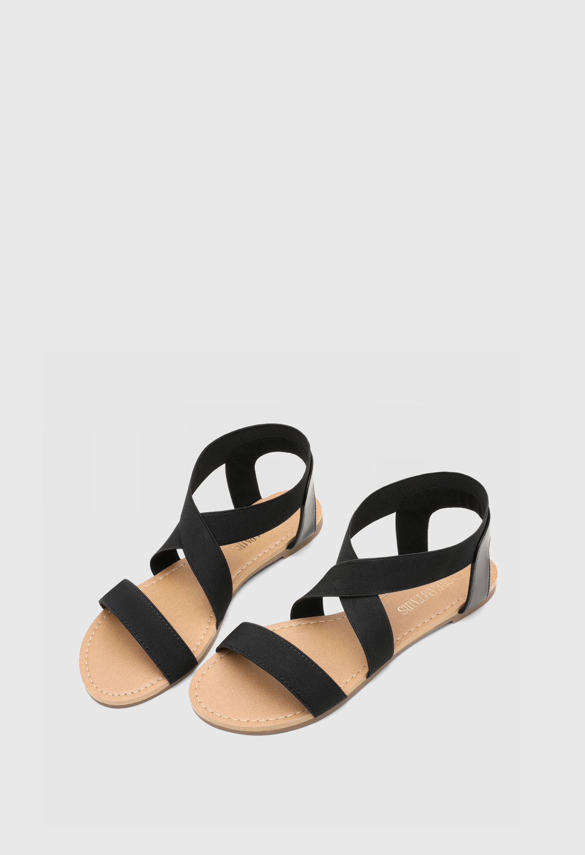 Women's Elastic Ankle Strap Flat Strappy Gladiator Summer Sandals