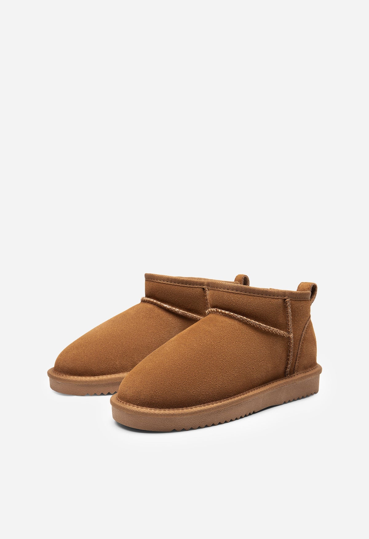 Ankle Winter Boots for Women Genuine Suede Faux Fur Lining Water Resistant Warm Snow Boots Slip On Memory Foam Comfort Booties