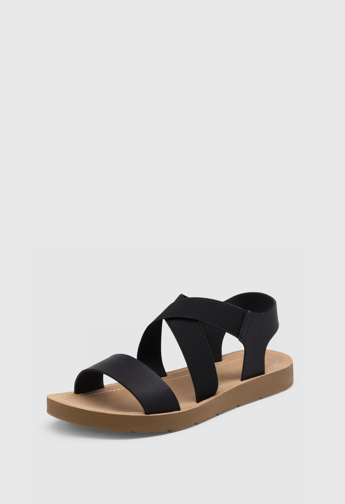 Women's Open Toe Elastic Ankle Strap Flat Summer Sandals