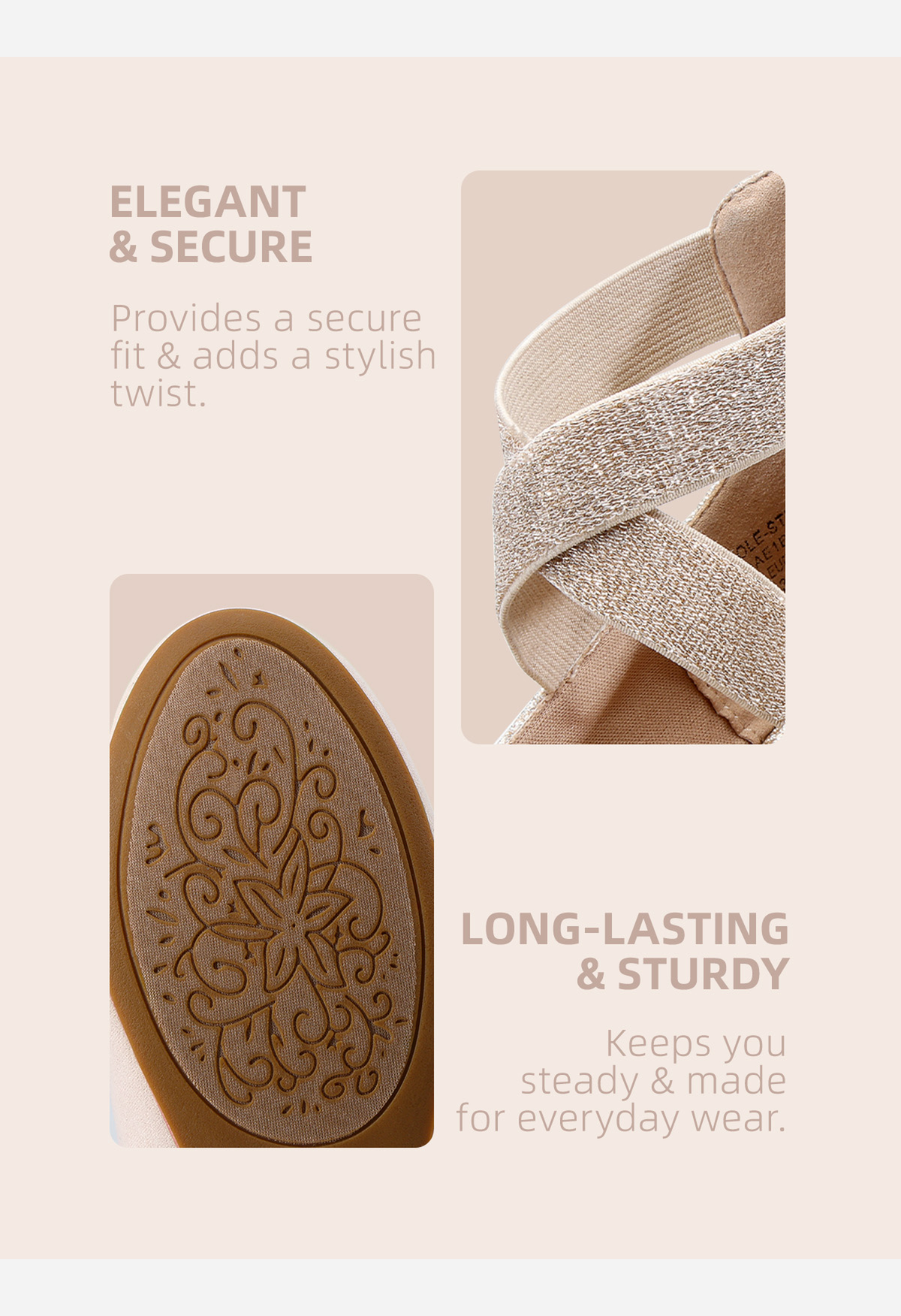 Women's Comfortable Fashion Elastic Ankle Straps Flats Shoes