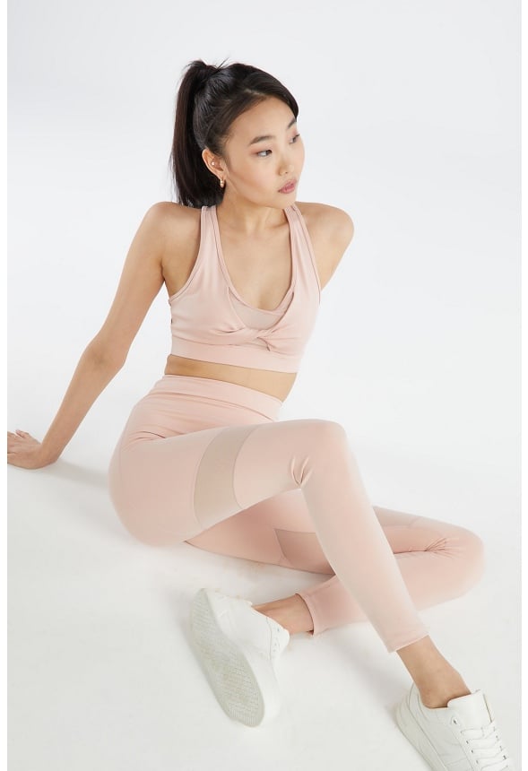 Mesh Insert Active Leggings Rose Smoke