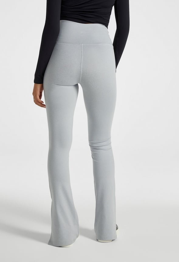 Side Slit Slim Flare Leggings Quarry Grey Space Dye