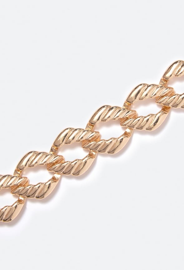 Alani Hetched Chain Bracelet Gold