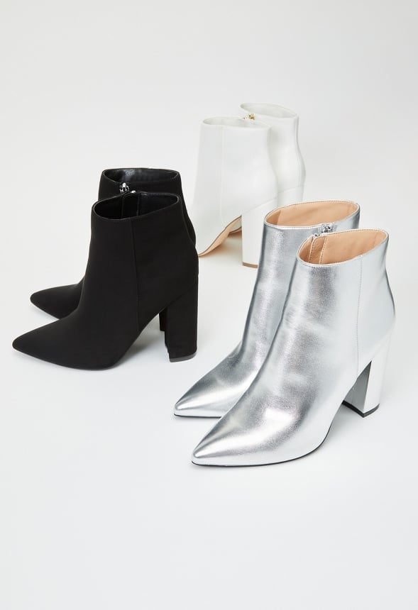 Rosamund Block Heeled Ankle Boot Silver