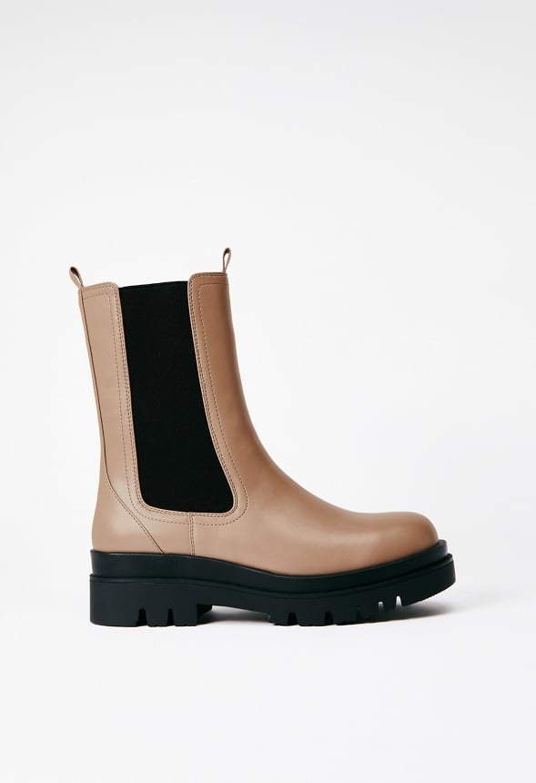 Candide Platform Chelsea Boot Taupe