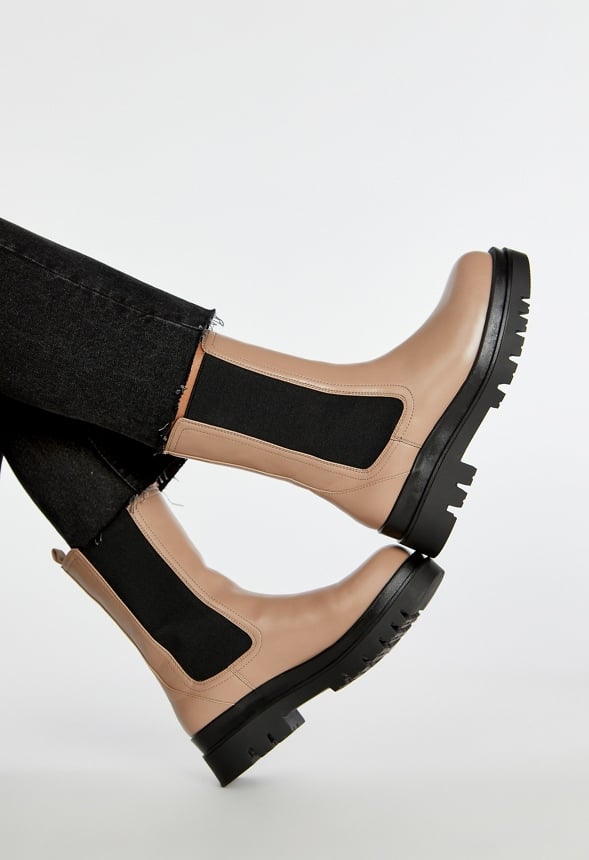 Candide Platform Chelsea Boot Taupe