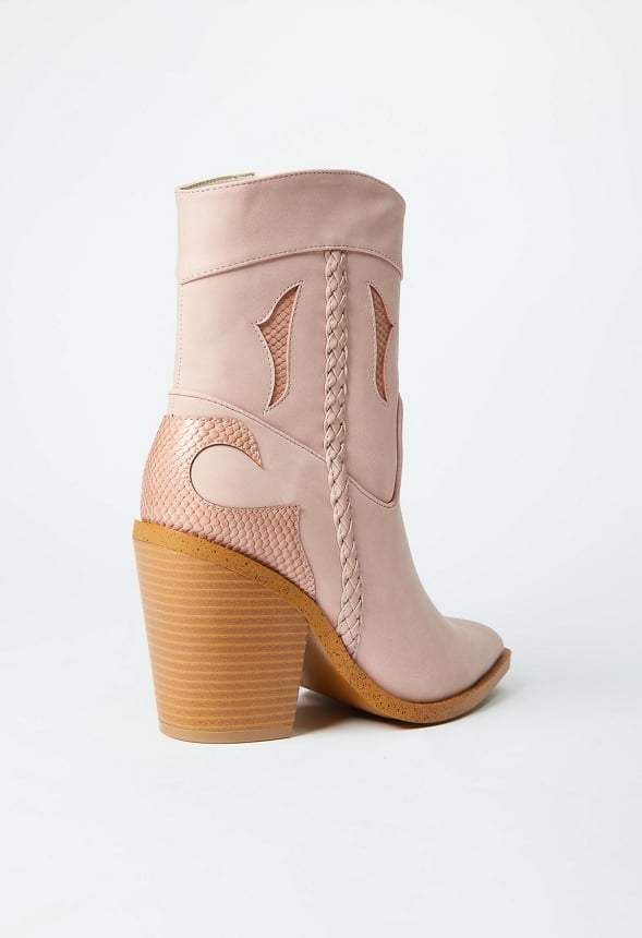 Selina Western Ankle Boot Blush