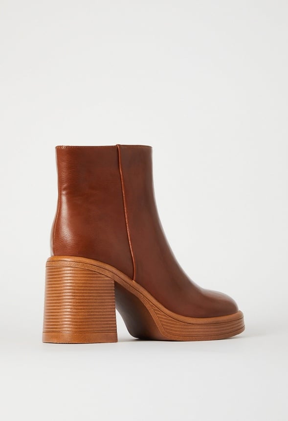 Brienne Platform Ankle Boot Leather Brown
