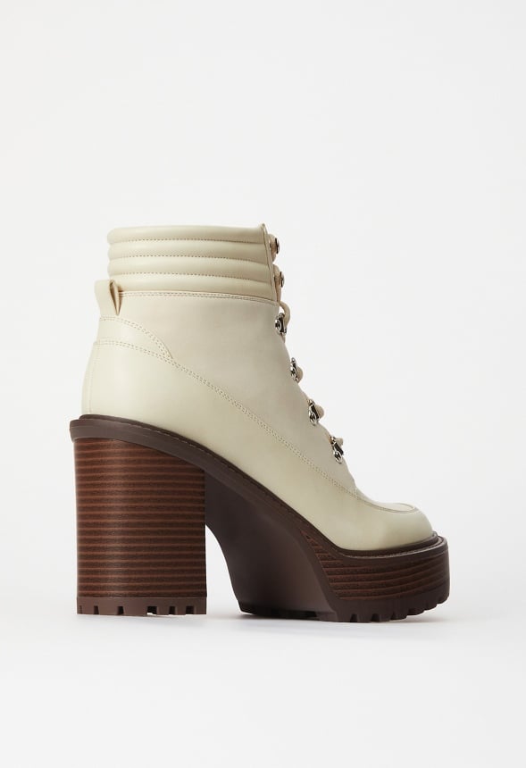 Alessia Platform Ankle Boot Birch White
