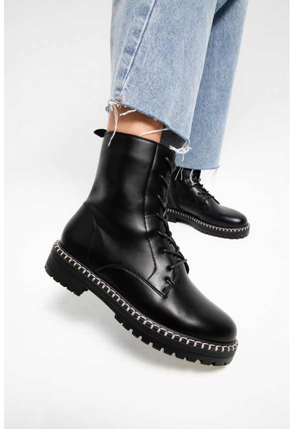 Ivet Lace-Up Boot Black