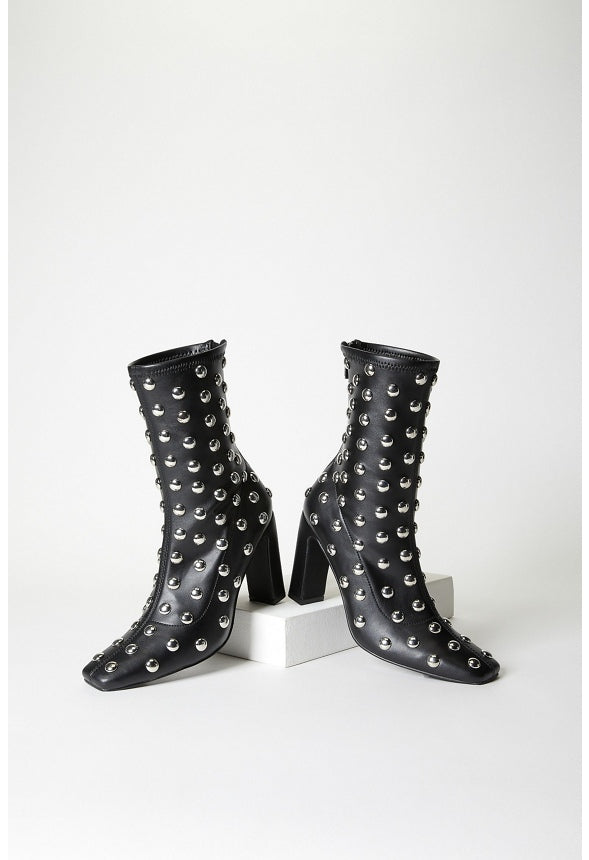 Maddie Stiletto Bootie Black/ Silver