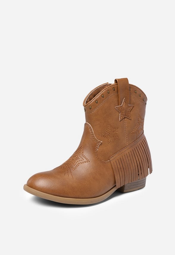 Western Fringe Ankle Boot Brown