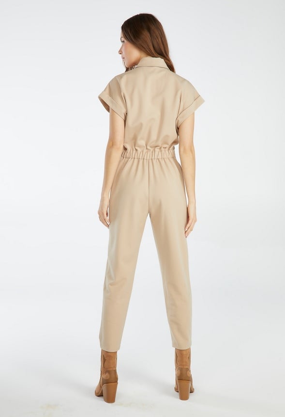 Utility Jumpsuit Beige Sesame