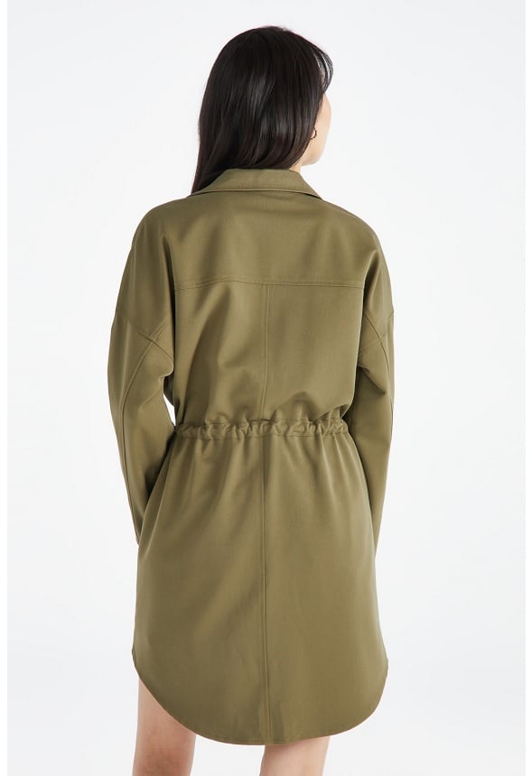 Utility Jacket Dress Burnt Olive