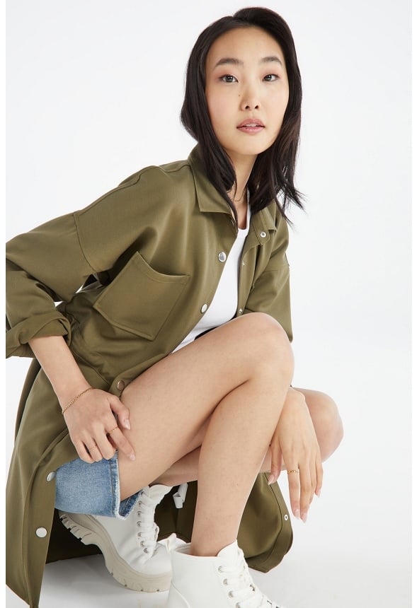 Utility Jacket Dress Burnt Olive