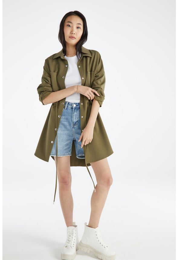 Utility Jacket Dress Burnt Olive