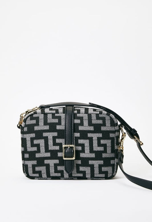 Camera Crossbody With Buckle Black Multi