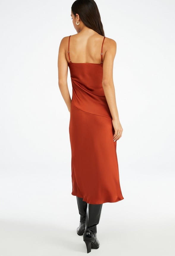 Lace Trim Slip Dress Picante Orange