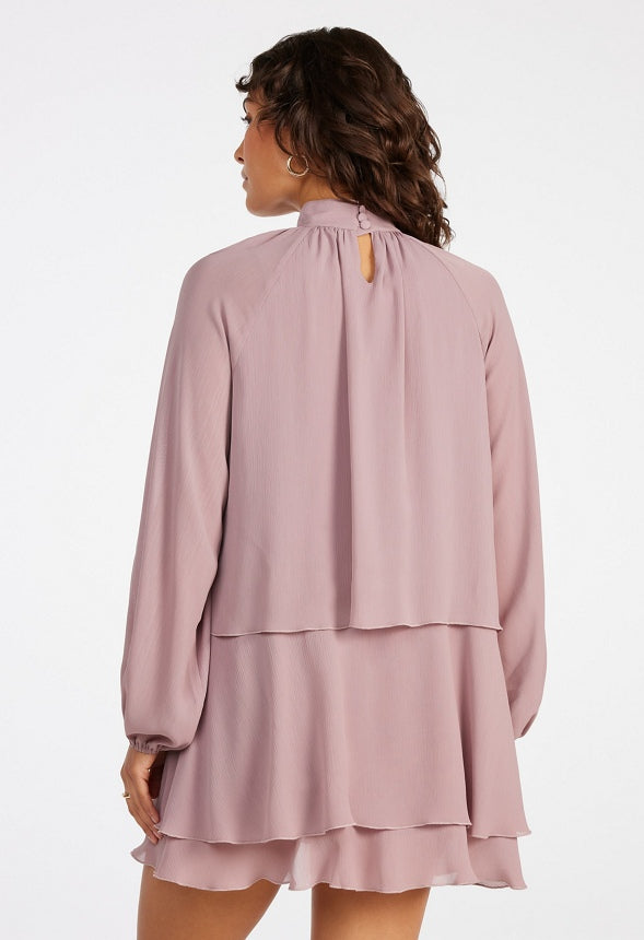 Femme Volume Mini Dress Twilight Mauve
