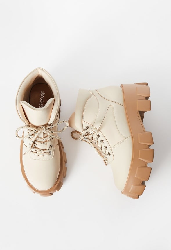 Sylvie Lug Sole Ankle Boot Birch White