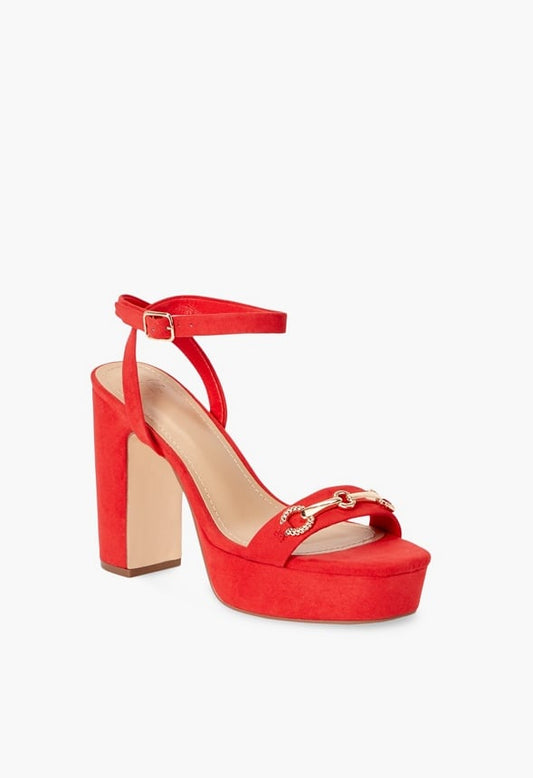 Tina Horsebit Platform Sandal High Risk Red