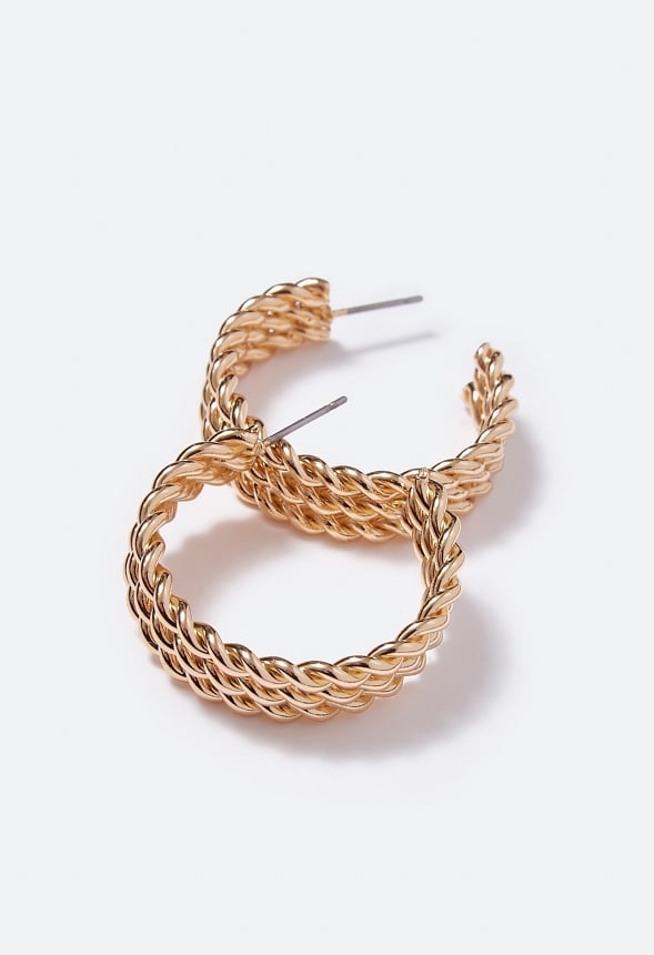 Amari Triple Twist Hoop Earrings Gold