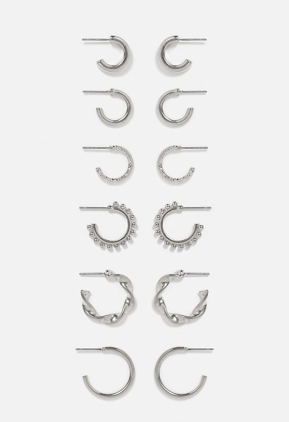 Joanna Mixed Hoop Earrings Multipack Silver