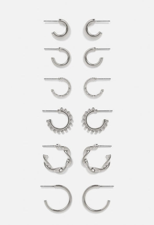 Joanna Mixed Hoop Earrings Multipack Silver