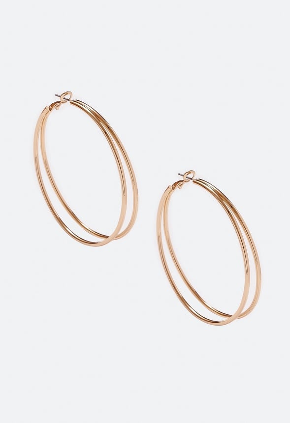 Belen Fine Double Hoop Earrings Gold
