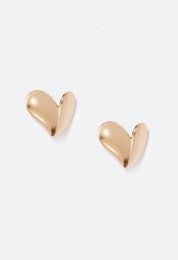 Vida Abstract Heart Stud Gold