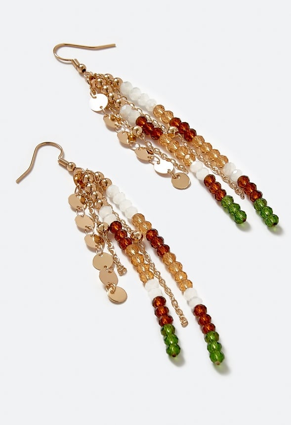 Luna Faceted Glass Beads And Chain Chandelier Earrings Multi/ Gold
