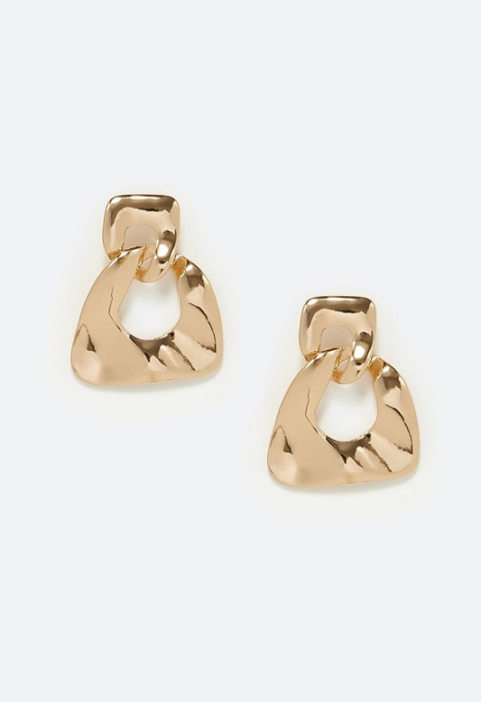 Blake Organic Metal Links Drop Earring Gold