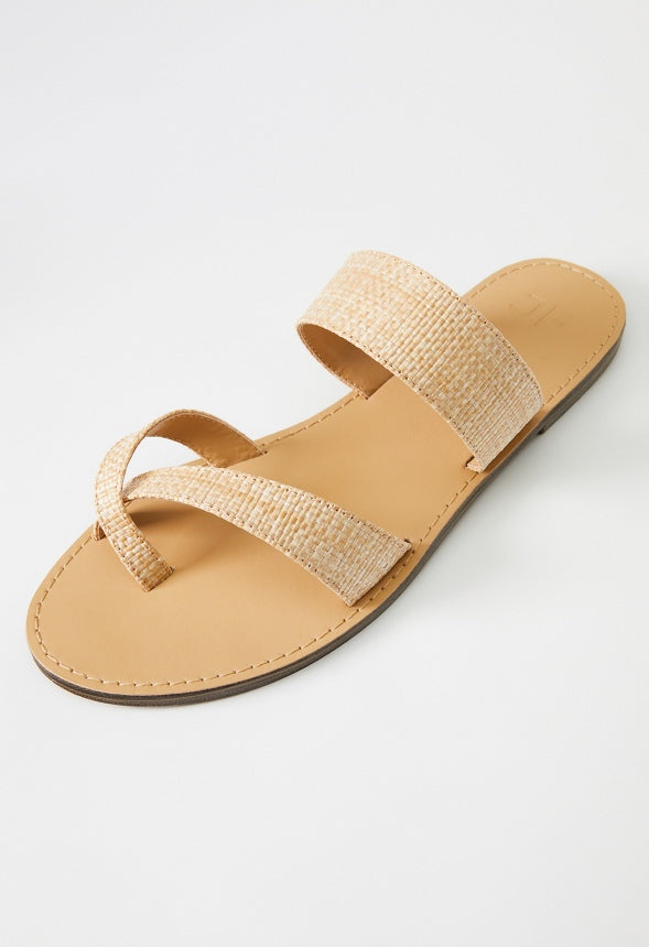 Cloey Faux Leather Slider Natural