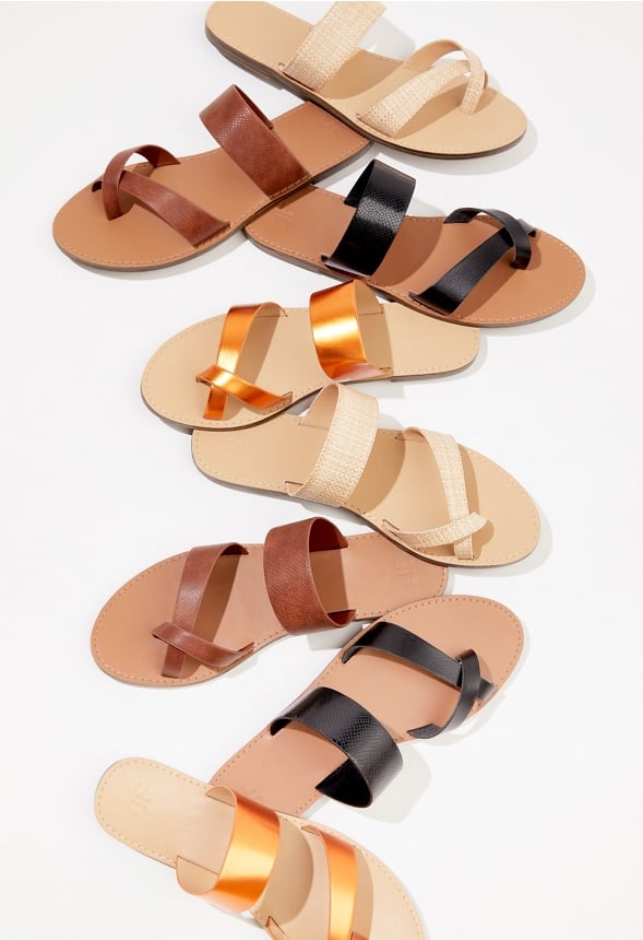 Cloey Faux Leather Slider Mandarin Orange