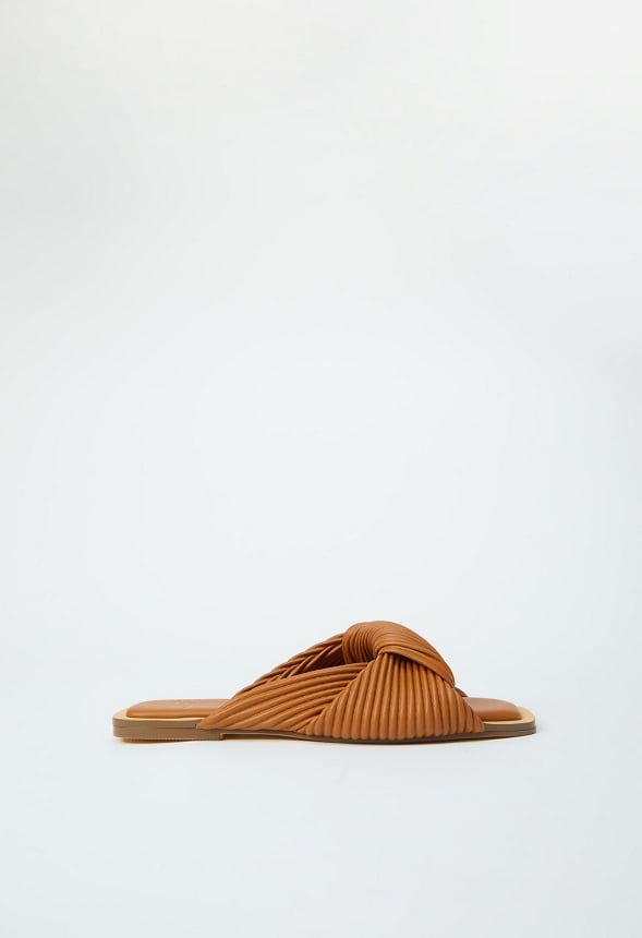 Estelle Flat Slide Sandal Light Tan