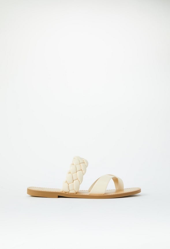 Suri Flat Slide Sandal Birch White