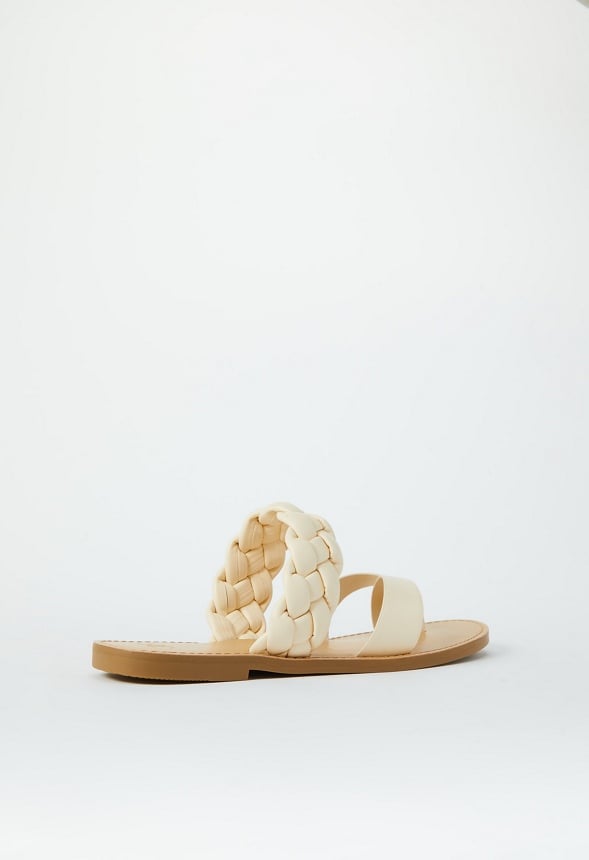 Suri Flat Slide Sandal Birch White