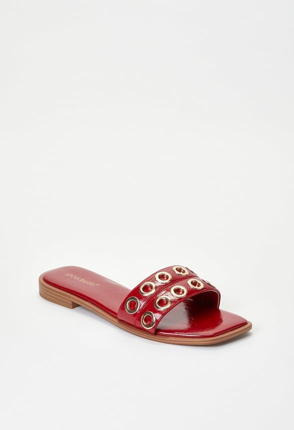 Lani Flat Slide Sandal Anemone Red