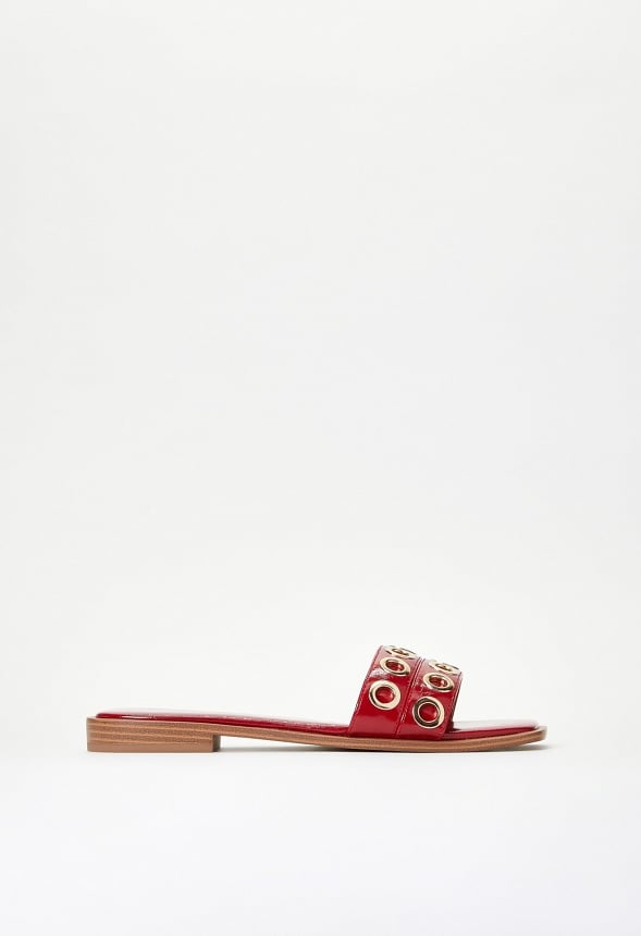 Lani Flat Slide Sandal Anemone Red