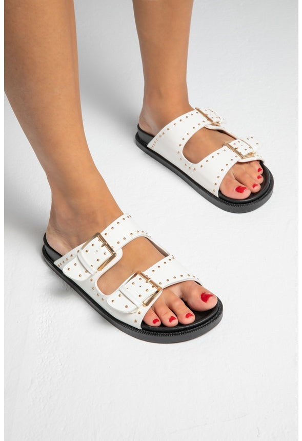 Antonia Flat Sandal White