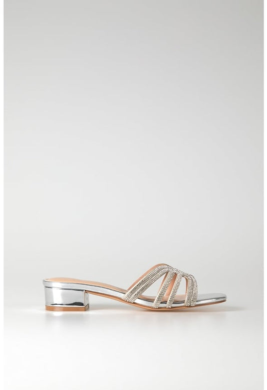 Catalina Block Heeled Sandal Silver