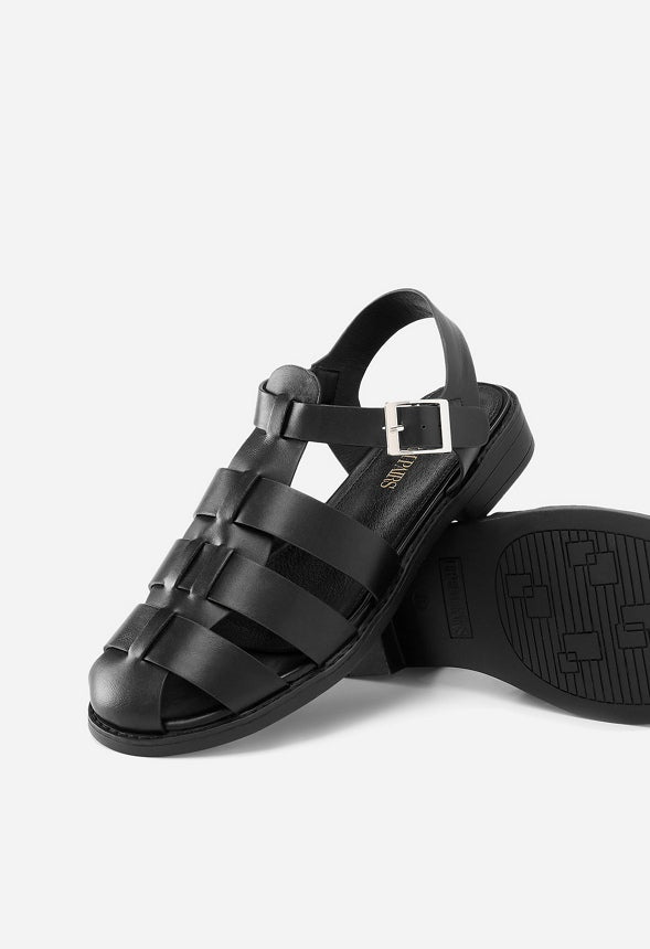 Cage Strap Sandal Black