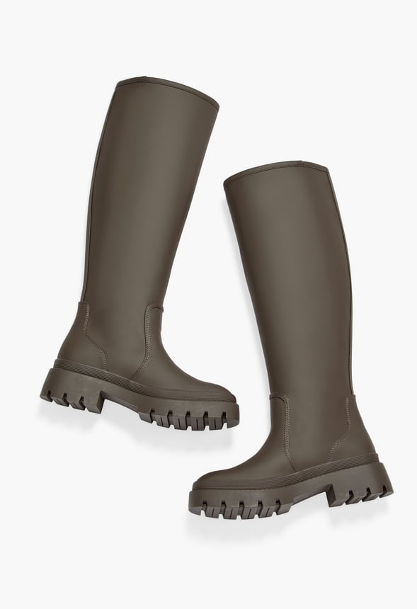 Cassietta Over-The-Knee Flat Boot Army Fatigue Green