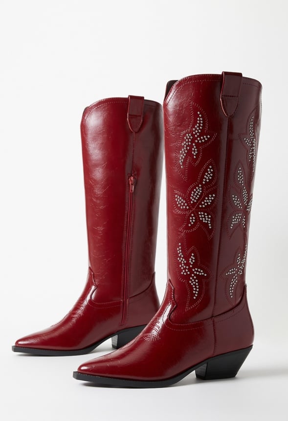 Teddi Western Boot Cabernet Red