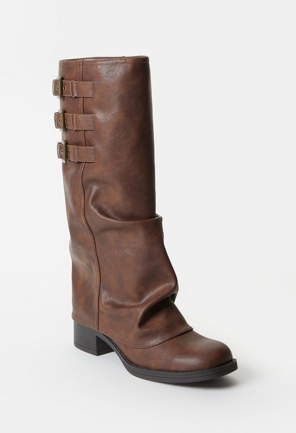 Robbie Flat Boot Leather Brown