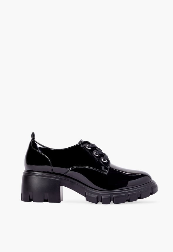 Sofia Lace-Up Heeled Oxford Black Caviar