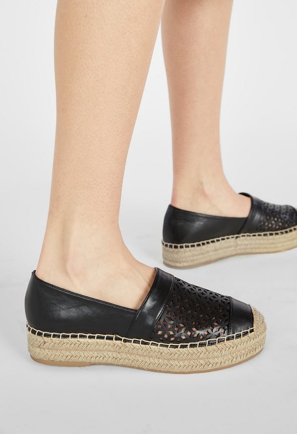 Lydia Espadrille Flat Black